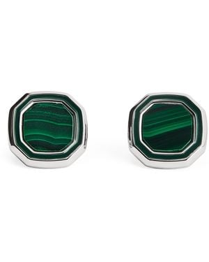 Tateossian Bronze Malachite-Detail Octagon Cufflinks - Green