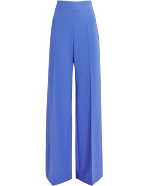 Carolina Herrera Stretch-Wool Wide-Leg Diane Trousers - Blue