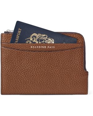 Aspinal of London Leather Zipped Travel Wallet - Brown