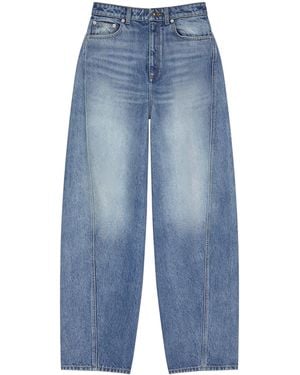 Givenchy Faded Cocoon Wide-Leg Jeans - Blue