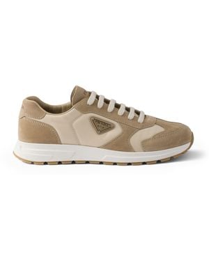 Prada Re-Nylon And Suede Prax 2.0 Trainers - Brown
