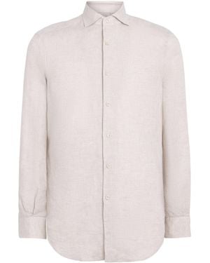Pal Zileri Linen Jacquard Shirt - White