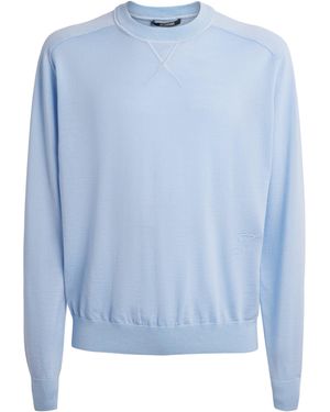 Jacquemus Wool-Blend Embroidered Jumper - Blue