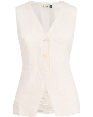 RIXO London Cutwork Embroidery Jesse Waistcoat - White