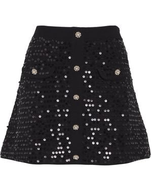 Maje Sequinned Mini Skirt - Black