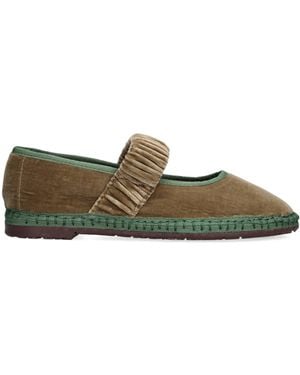 Flabelus Velvet Mafalda Espadrilles - Green