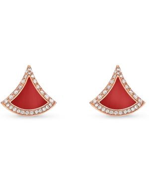 BVLGARI Diamond And Carnelian Divas' Dream Earrings - Red