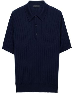 Prada Cashmere-Silk Polo Shirt - Blue