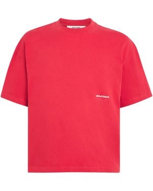 About Blank Cotton Back Logo T-Shirt - Red
