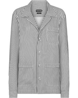 Tom Ford Silk Striped Pyjama Shirt - Grey