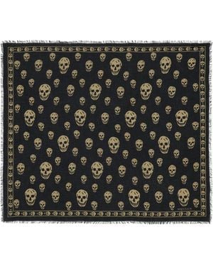 McQueen Modal-Silk Skull Scarf - Black