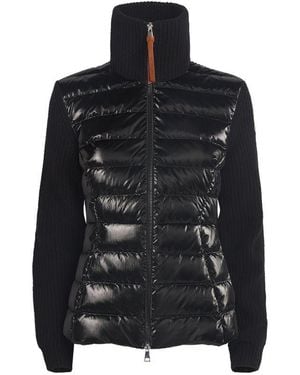 Moncler Virgin Wool Down-Filled Cardigan - Black