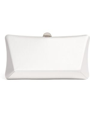 Rodo Satin Lally Clutch Bag - White