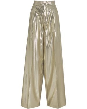 Sa Su Phi Silk-Blend Bogart Wide-Leg Trousers - Metallic