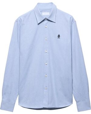 Prada Cotton Crest Shirt - Blue