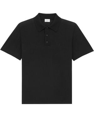 Saint Laurent Cassandre Wool Polo Shirt - Black