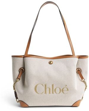 Chloé Canvas Clover Carry Tote Bag - Brown