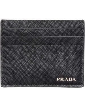 Prada Saffiano Leather Card Holder - Black