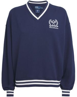 Polo Ralph Lauren X Wimbledon V-Neck Sweatshirt - Blue