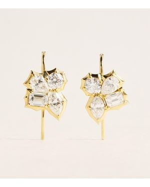 Jade Trau And Diamond Poppy Hook Earrings - Natural