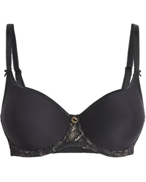Aubade Lace-Trim Rosessence T-Shirt Bra - Black