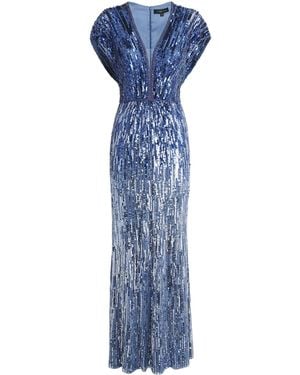 Jenny Packham Sequinned Dusk Gown - Blue