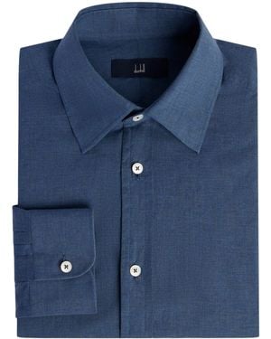dunhill Cotton Chambray Formal Shirt - Blue