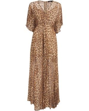 Maje Leopard Print Maxi Dress - Brown