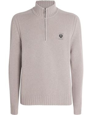 Belstaff Wool Watch Quarter-Zip Jumper - Grey
