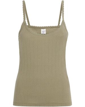 Leset Cotton Pointelle Tank Top - Green