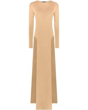 Tom Ford Knitted Split-Leg Maxi Dress - Natural