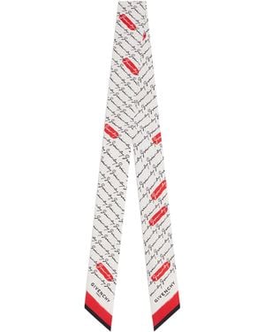 Givenchy Silk Twill Signature Scarf - White