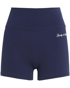 Sporty & Rich Logo Serif Biker Shorts - Blue