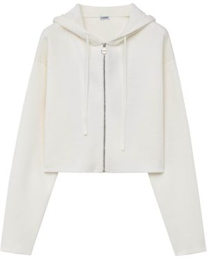 Loewe Anagram Zip-Up Hoodie - White