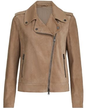Brunello Cucinelli Suede Biker Jacket - Brown