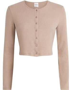 Leset Jersey Lauren Cropped Cardigan - Natural