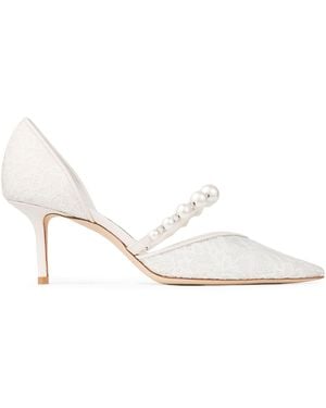 Jimmy Choo Aurelie 65 Lace Court Shoes - White