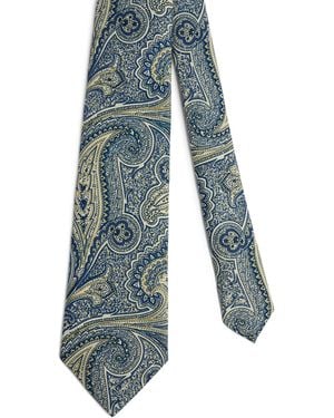 dunhill Mulberry Silk Paisley Tie - Blue