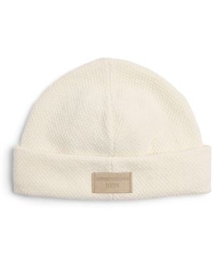 Emporio Armani Cotton-Blend Icon Beanie - Natural