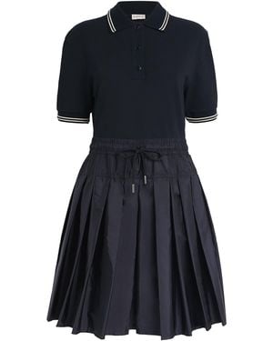 【MONCLER】COTTON & SILK MINI SHIRT DRESS シャツドレス MONCLER Pleated cotton-piqué mini shirt dress | NET-A-PORTER