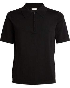 Sandro Half-Zip Polo Shirt - Black