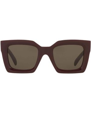 Celine Rectangular 3 Dots Sunglasses - Brown