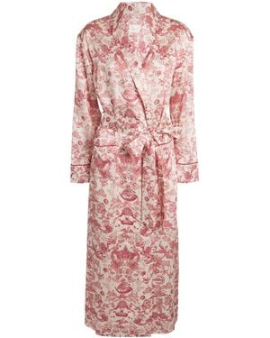 Harrods Silk Menagerie Print Robe - Pink