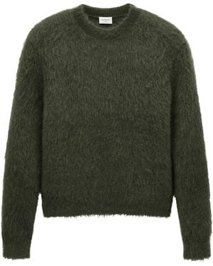 Saint Laurent Brushed Mohair-Blend Sweater - Green