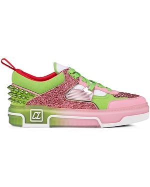 Christian Louboutin Astroloubi Leather Strass Trainers - Multicolour