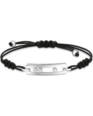 Messika Move Classique Diamond And Cord Bracelet - Black