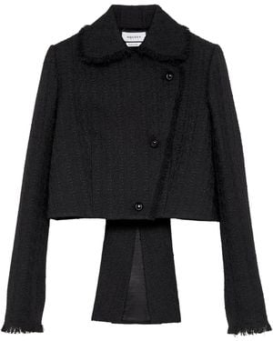 McQueen Wool-Blend Tweed Jacket - Black