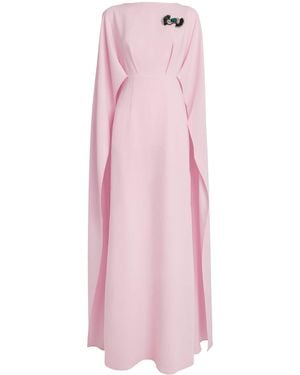 Huishan Zhang Hala Cape Gown - Pink