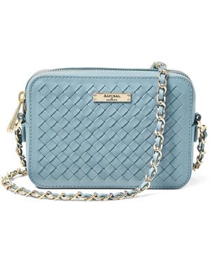 Aspinal of London Leather Woven Milly Cross-Body Bag - Blue