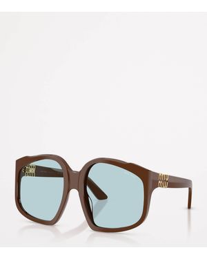 Miu Miu Acetate Oversized Sunglasses - Brown